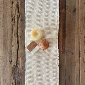 Cream colored Linen Table Runner